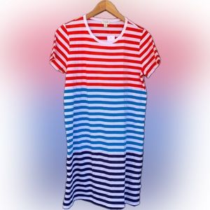 NWT J. Crew Happy 4th of July! Red White & Blue Short Sleeve Tee Dress
